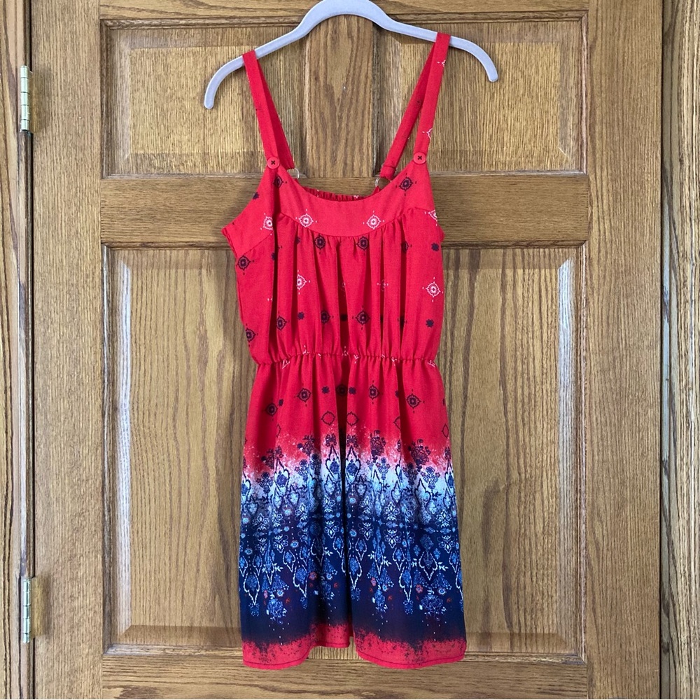 5/$15 Rewind Summery Red & Blue Dress Small